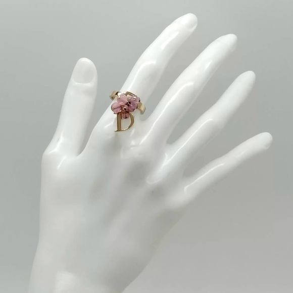 VINTAGE CHRISTIAN DIOR GOLD RING Size 5 5 1/2 - Picture 7 of 10